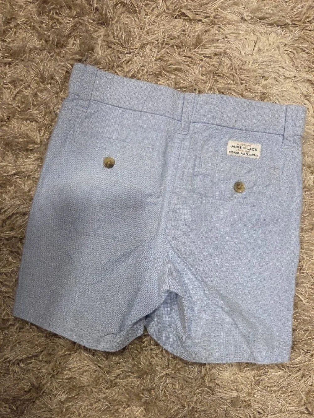 Janie and Jack Pale Blue Chino Shorts with Button